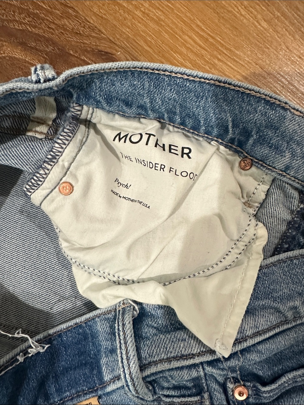 MOTHER Light Blue Straight Leg Jeans - Picture 3 of 5